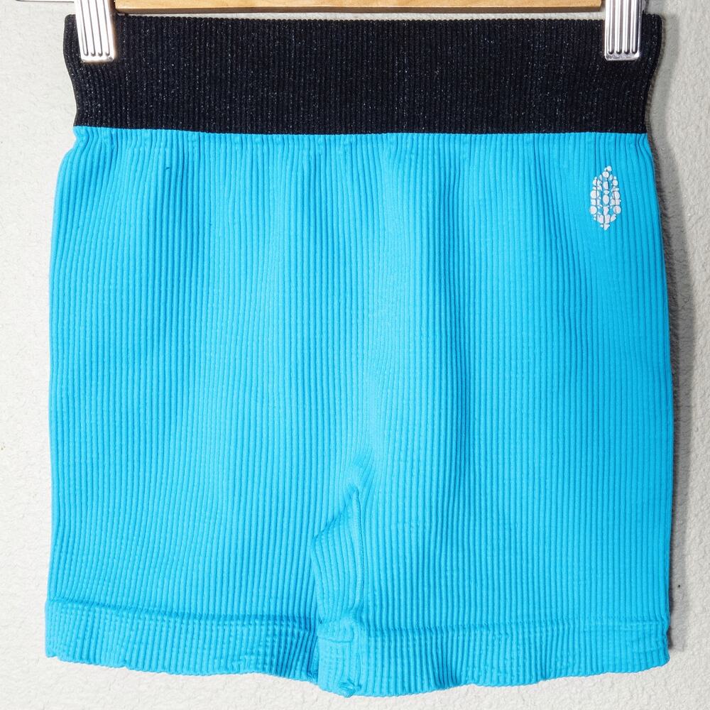 Free People Movement Shorts Size XS Ribbed Activewear Athleisure Blue
